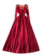 Wine Red Delicate Embroidered Dress