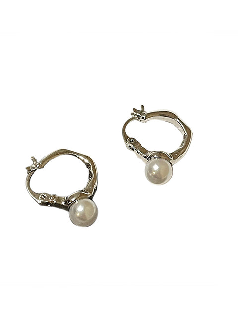 Simple Design Pearl Studded Earrings