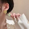 Mori Asymmetric Colorful Floral Earrings