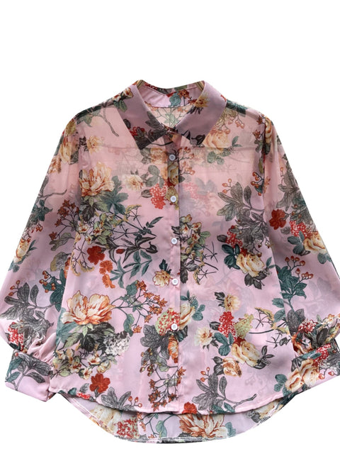 Vintage Floral Printed Loose Shirt