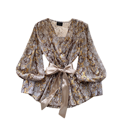 Courtly Puffy Sleeve Floral Shirt