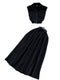 Polo Zipped Top&Pleated Skirt 2Pcs