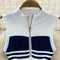 Polo Collar Striped Zipped Knitted Dress