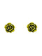 Mori 3d Green Flower Stud Earrings