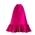 Rose Red Ruffled Hem Satin Skirt