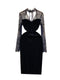 Retro Black Lace Patchwork Dress