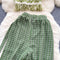 Bohemia Cardigan&Trousers Waven Knitted 2Pcs