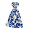 V-neck Hollowed Floral Chiffon Dress