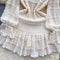 Beaded Ruffled French Style Dress