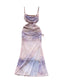 Tie-dye Lace-up Split Slip Dress