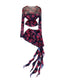 Top&Mini Skirt Floral Mesh 2Pcs