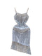 Fringed Hip-wrapping Silver Slip Dress