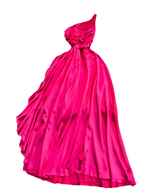 Slant One-shoulder Solid Color Dress