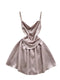 Satin A-line Pleated Slip Dress
