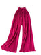 Solid Color Pleated Wide-leg Trousers