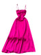 Elegant Rose Red Satin Slip Dress
