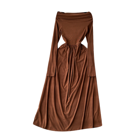 Elegant Off-shoulder Waist-slimming Dress