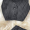 Sleeveless Shirt&Trousers Striped 2Pcs