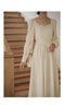 Vintage Lace Neckline White Dress