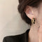 Double Layers Alloy&Leather Earrings