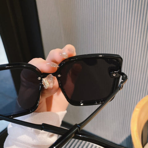Patchwork Large Frame Sunshade Sunglasses