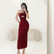 Niche Hollowed H-line Halter Dress