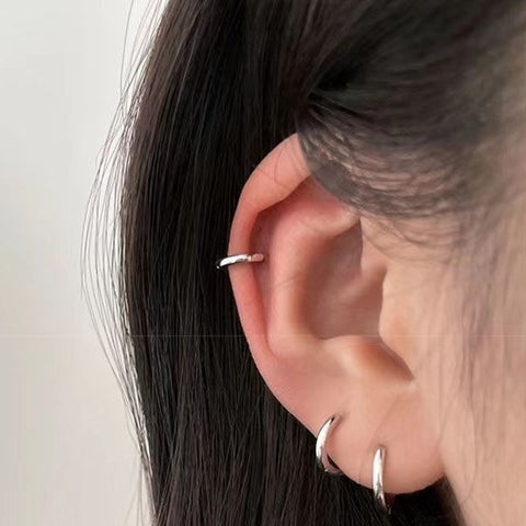 Simple Design Silver Circle Earring Studs