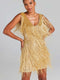 Niche V-neck Fringed Slip Dress