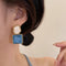 Asymmetrical Color Blocking Rhinestone Earrings