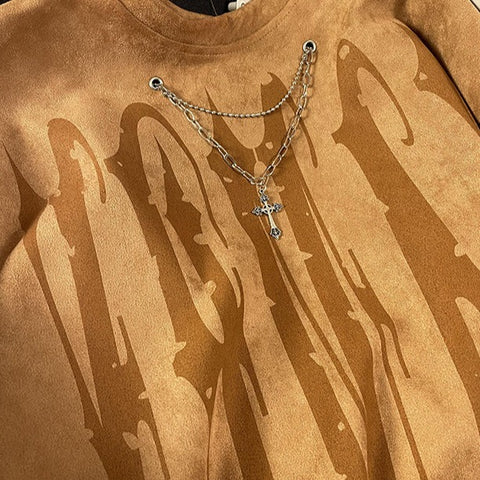 Hip-hop Chain Decorated Printed Sweatshirt