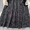 Lace Patchwork Jacquard Velvet Dress