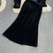 Slip Dress&Blazer Black Velvet 2Pcs