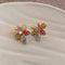 Colorful Crystal Flower Stud Earrings