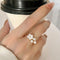 Flower Pearl Patchwork Alloy Ring