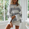 Color Blocking Striped Loose Sweater