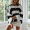 Color Blocking Striped Loose Sweater