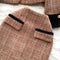 Tweed Single-breasted Blazer&Skirt 2Pcs Set