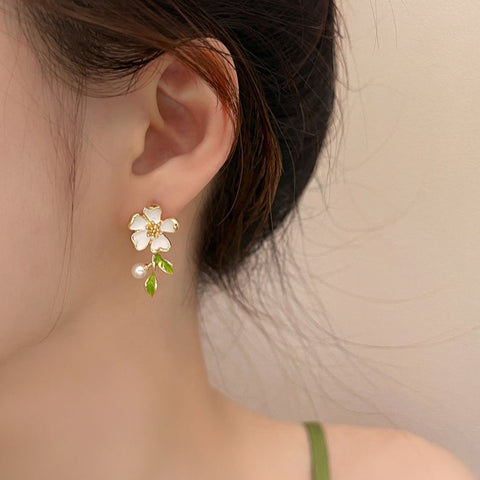 Sweetie 3d Flower&Leaves Earrings