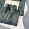 Vintage Jacket&A-line Skirt Denim 2Pcs