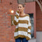 Color Blocking Striped Loose Sweater