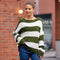 Color Blocking Striped Loose Sweater