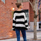 Color Blocking Striped Loose Sweater