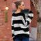 Color Blocking Striped Loose Sweater