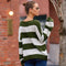 Color Blocking Striped Loose Sweater