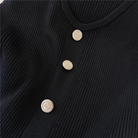 Vintage Gold Button Knitted Vest