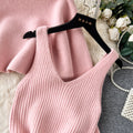 Loose Sweater&Slip Dress Knitted 2Pcs