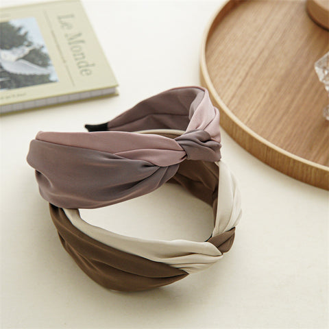 Crossed Two-color Satin Hairbands