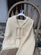 Creamy White Toggle Button Hooded Cardigan