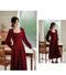 Square Collar Wine Red Velvet Dress