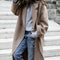 Solid Color Thermal Tweed Coat